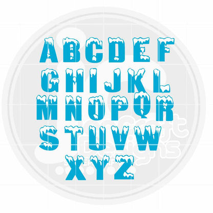 Snow Alphabet Svg | Winter Letters SVG DXF PNG EPS
