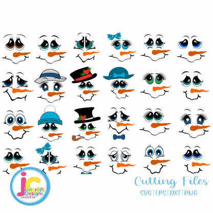 Snowmen Face SVG | Christmas Snowman SVG DXF PNG EPS