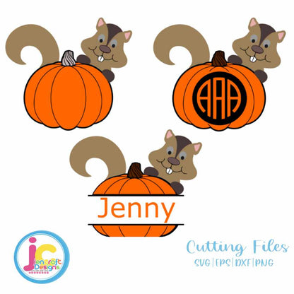 Fall Svg | Pumpkin Monogram Frame SVG DXF PNG EPS Bundle