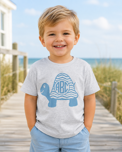 Turtle Monogram Frame SVG | Kids Ocean Beach Cut File Bundle - JenCraft Designs