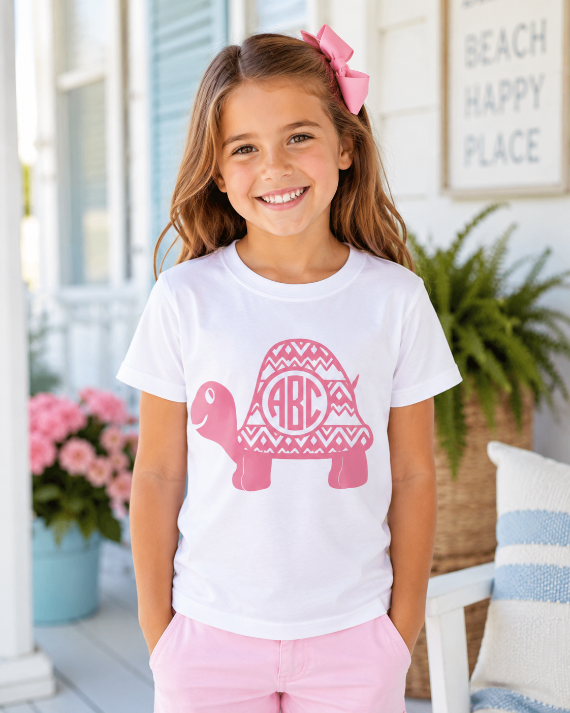 Turtle Monogram Frame SVG | Kids Ocean Beach Cut File Bundle - JenCraft Designs