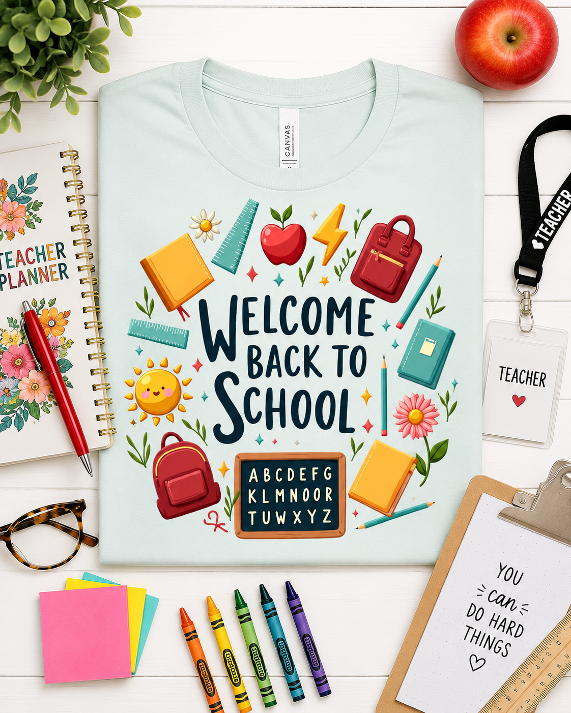 Retro School PNG | Welcome Back Teacher Sublimation Design