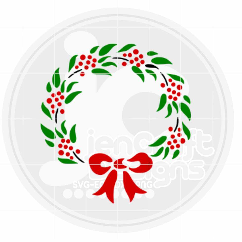 Christmas Svg | Holly Wreath SVG EPS DXF PNG JenCraft Designs