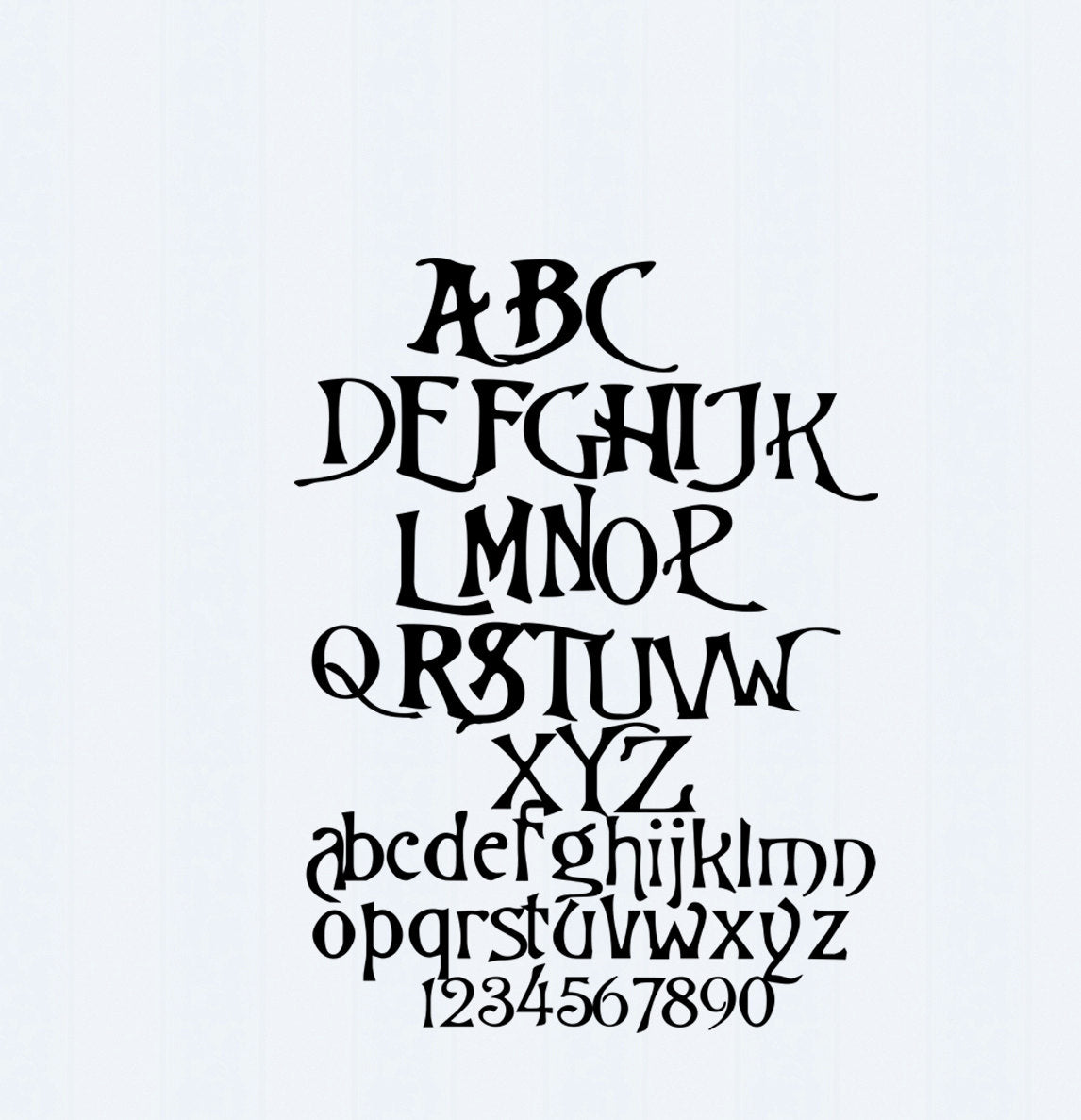 Nightmare Alphabet SVG, EPS, DXF and PNG - JenCraft Designs