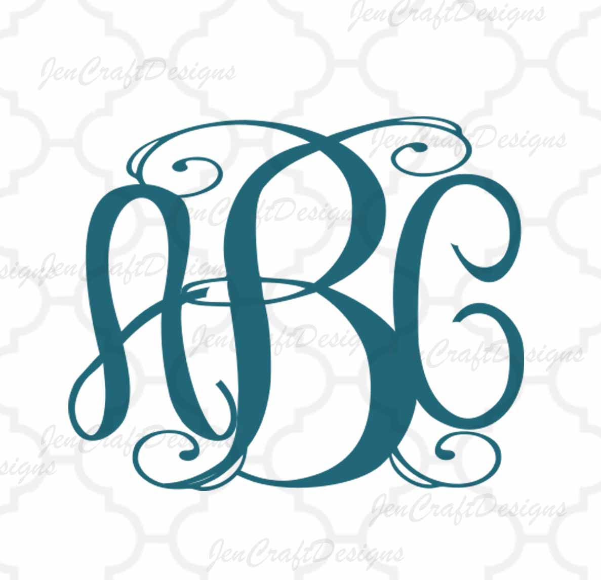 Exclusive Classy Locking Monogram AlphaBet SVG, EPS, DXF and PNG - JenCraft Designs