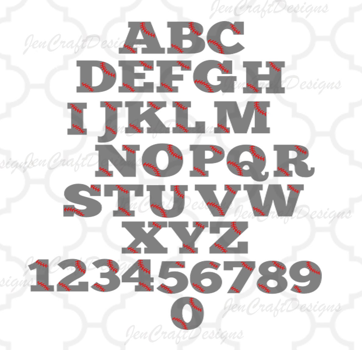 Baseball Alphabet Letters Svg Eps Dxf Png Cut File - JenCraft Designs