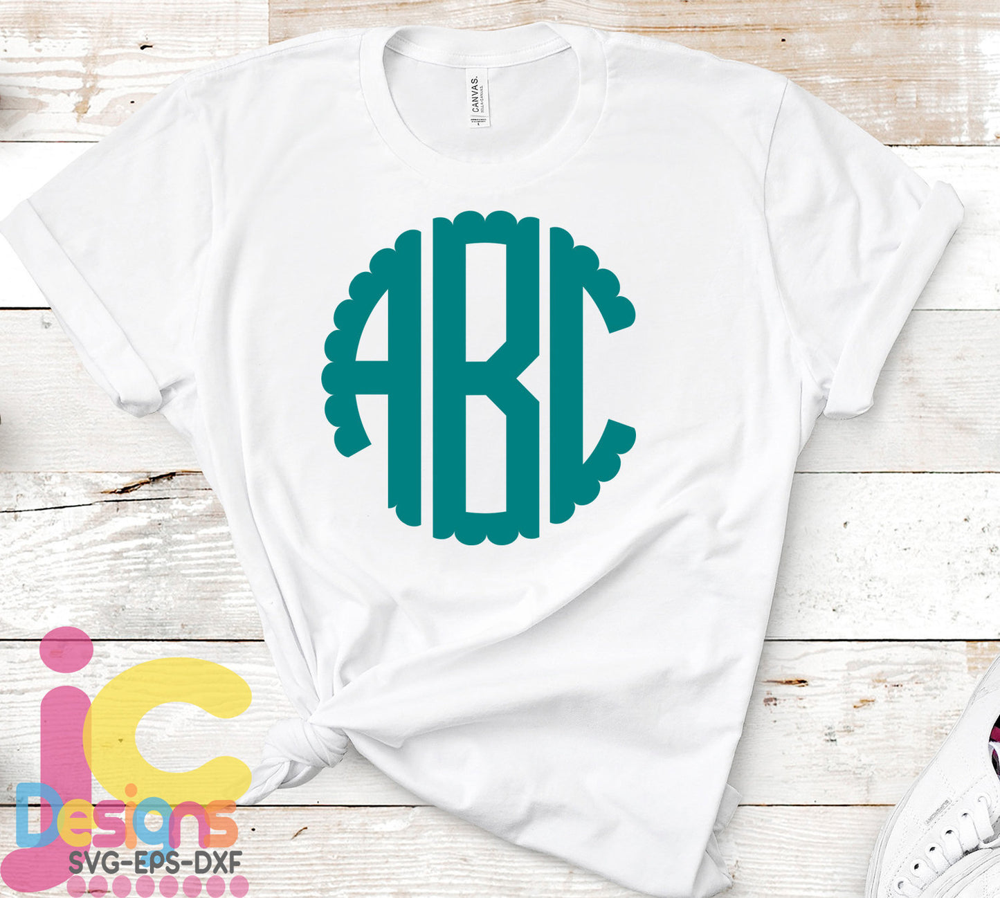 Scalloped Round AlphaBet, Monogram Letters SVG EPS DXF PNG