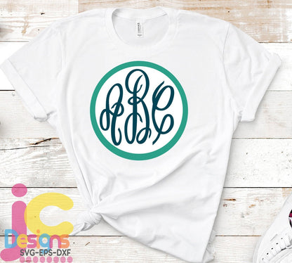 Round Monogram Letters, Alphabet SVG EPS DXF PNG Bundle