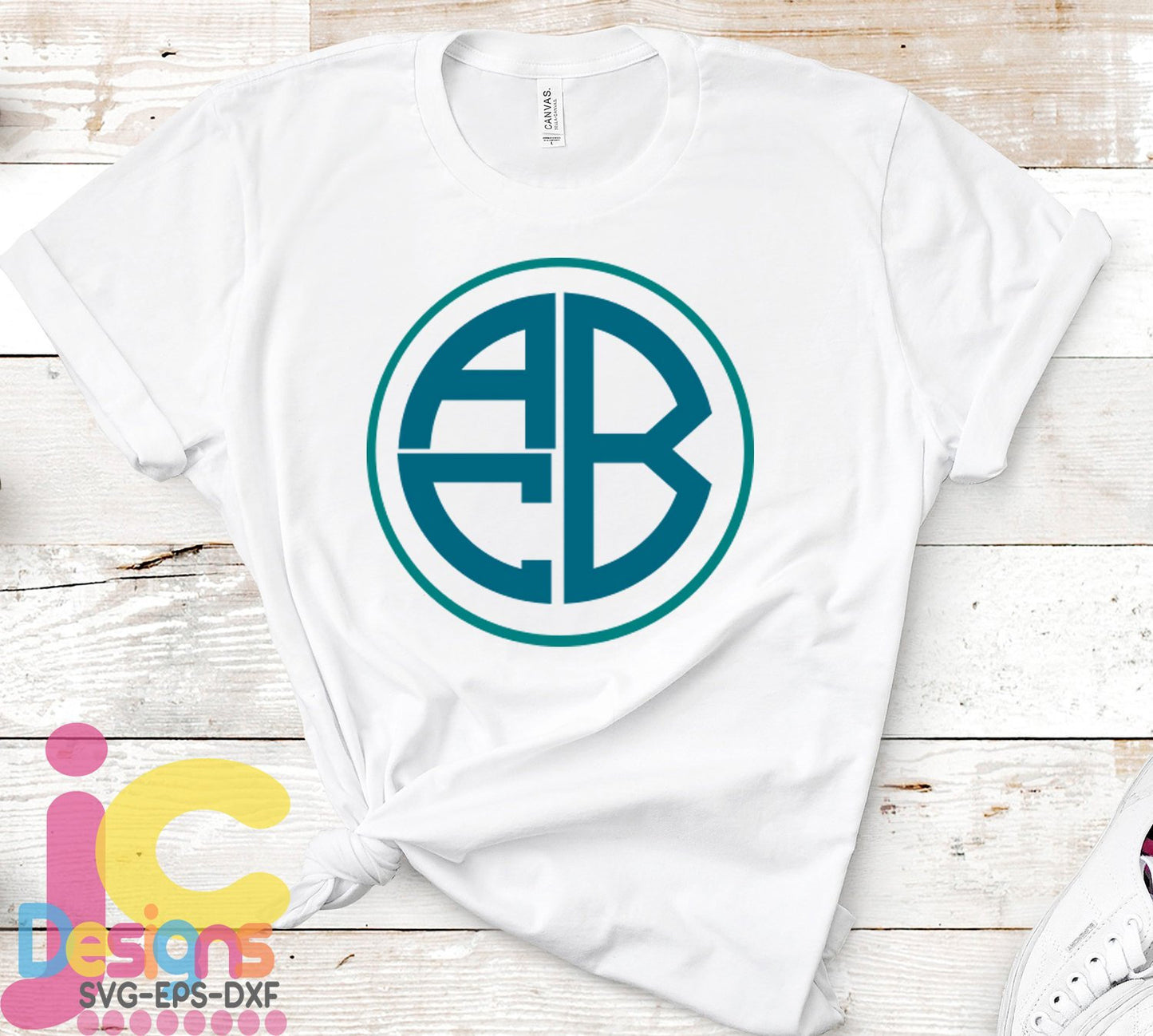Split Circle Monogram, AlphaBet SVG EPS DXF PNG