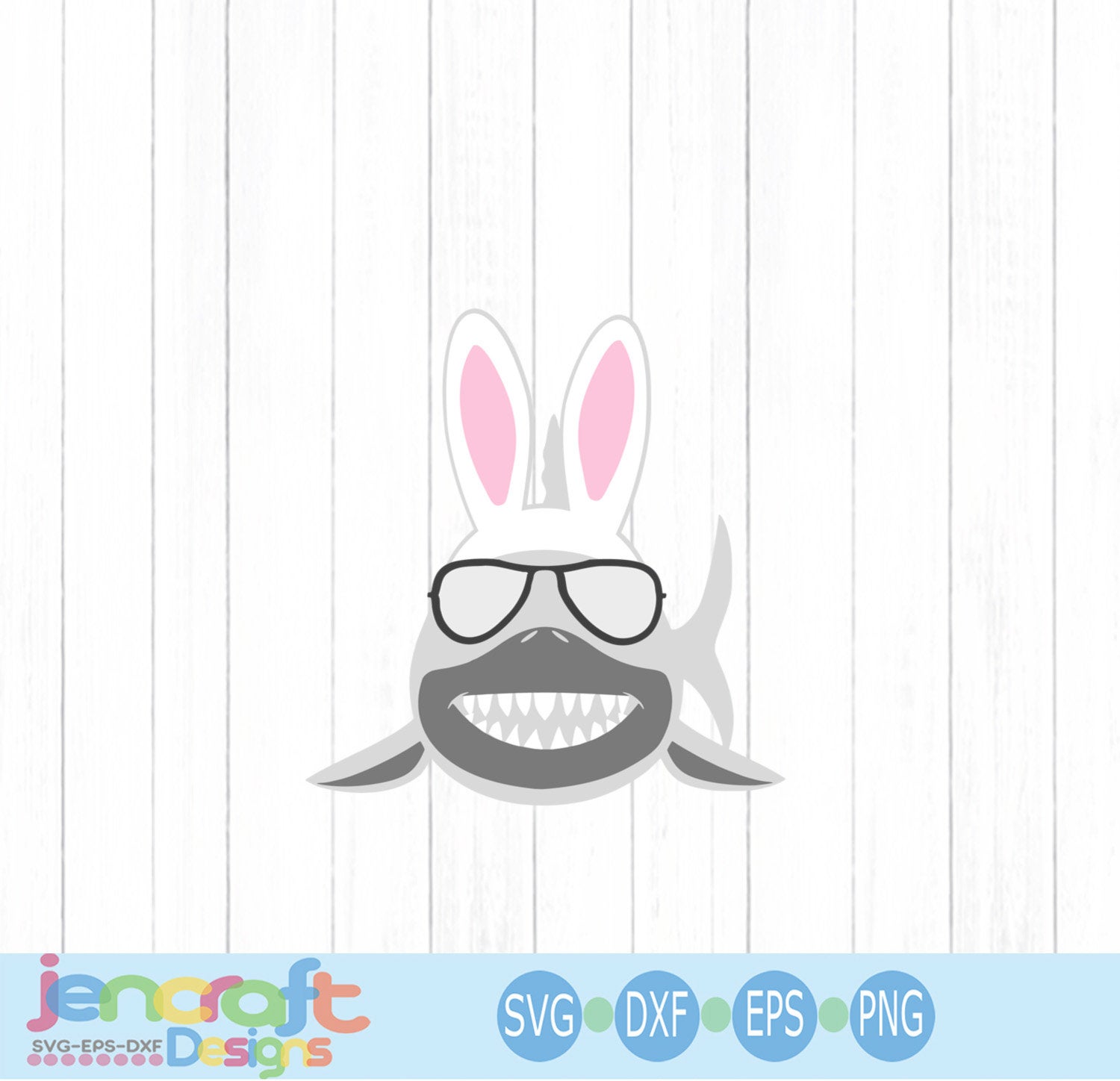 Easter Shark SVG, EPS, DXF and PNG - JenCraft Designs