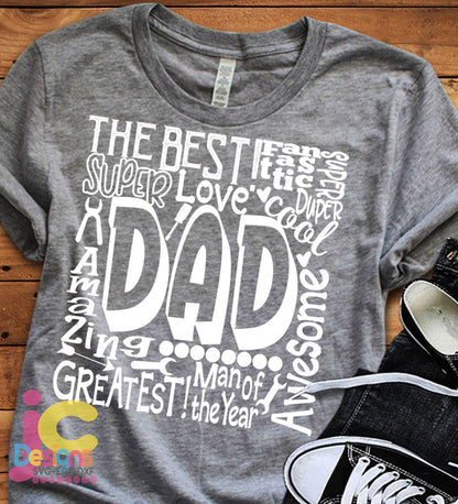 Dad Typography SVG, EPS, DXF and PNG - JenCraft Designs