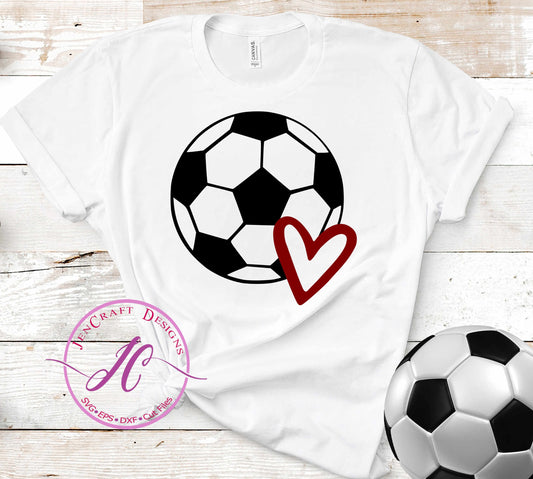 Soccer Svg, Soccer Heart SVG - JenCrft Designs