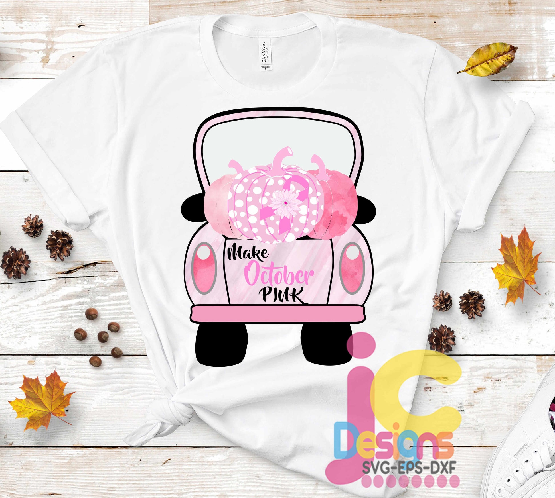 Pink Pumpkin Truck Png Sublimation Design