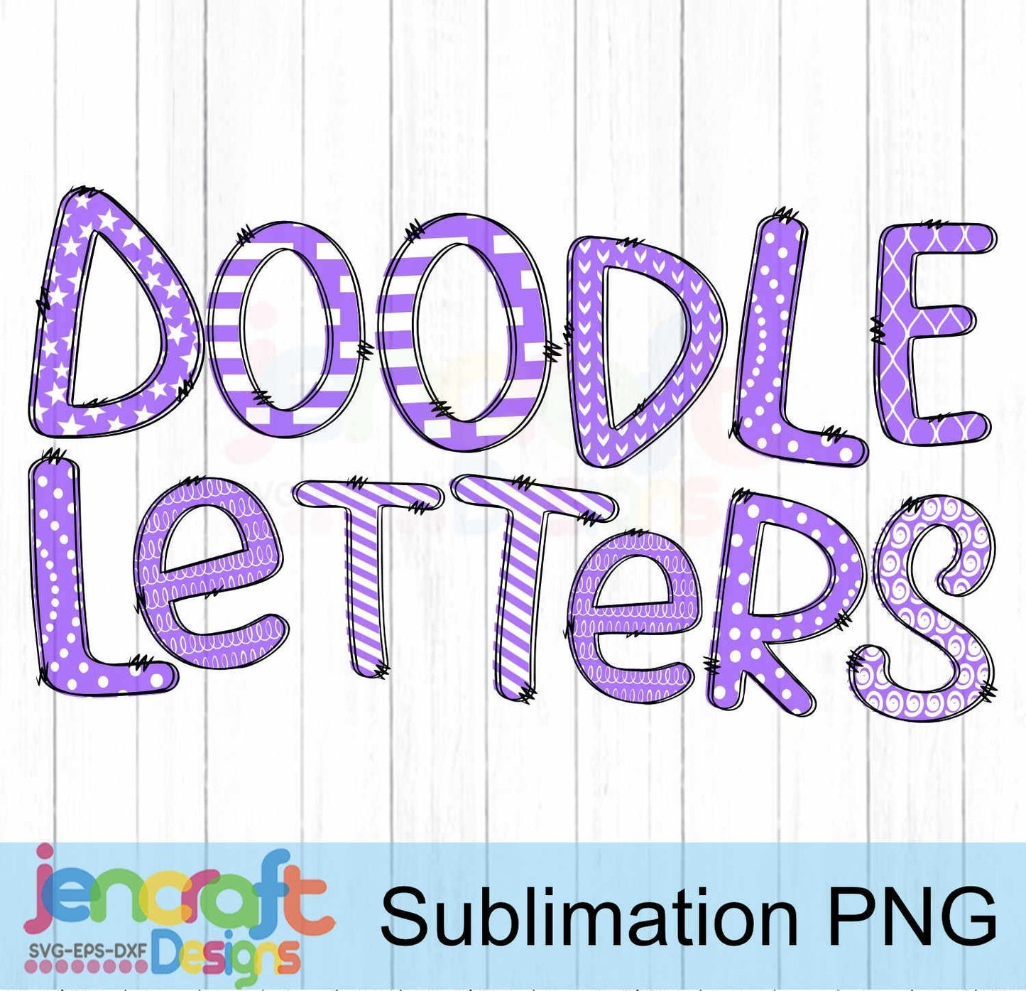 Doodle Letters Alphabet Png, Purple Hand drawn Full Alphabet Bundle