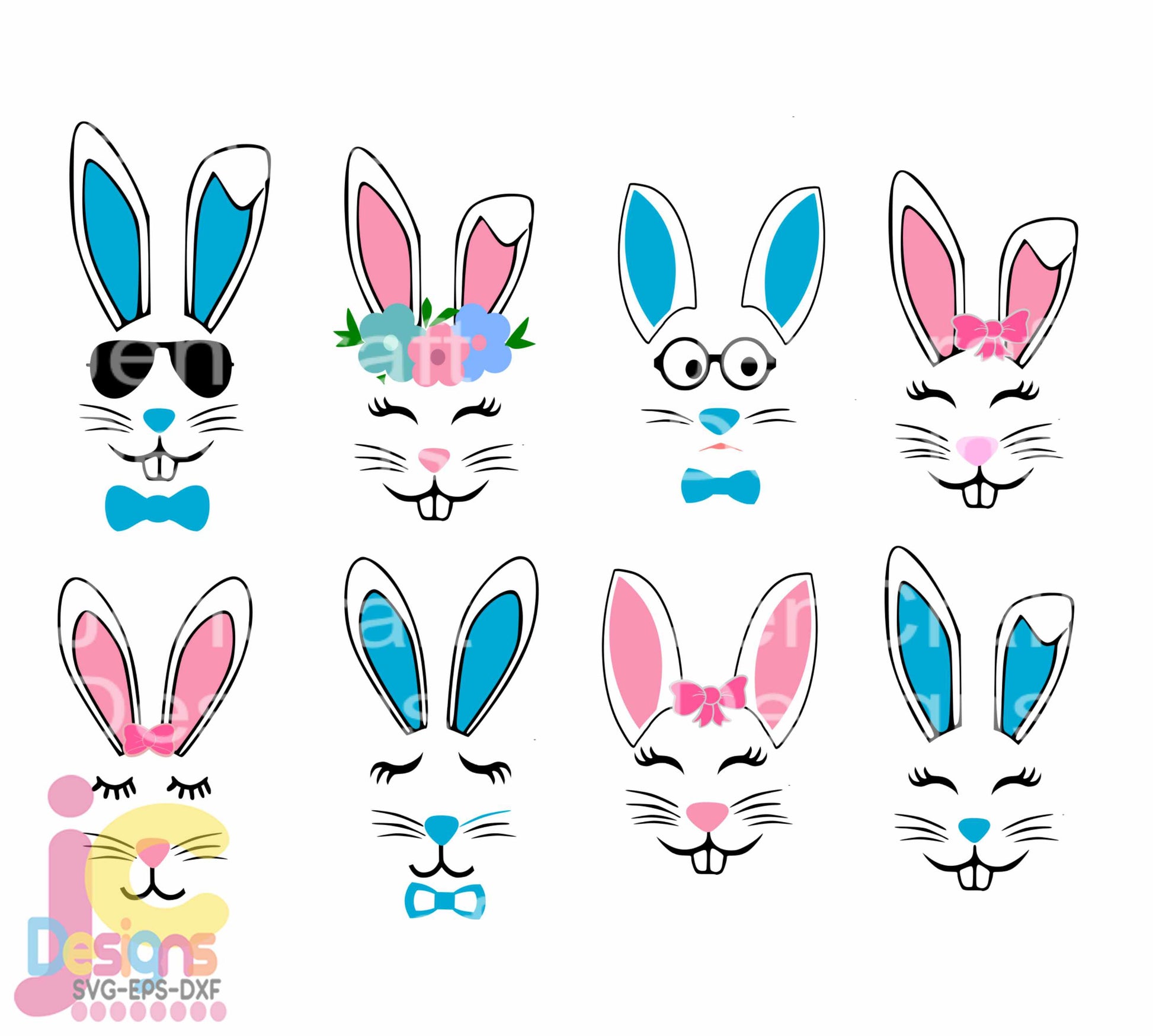 Easter svg, Bunny Face SVG EPS DXF PNG