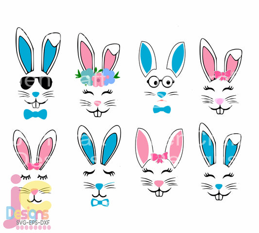 Easter svg, Bunny Face SVG EPS DXF PNG