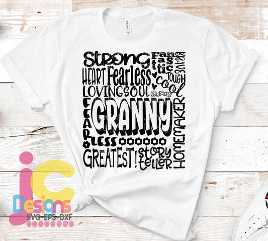 Granny Svg, Typography Word Art SVG DXF PNG EPS