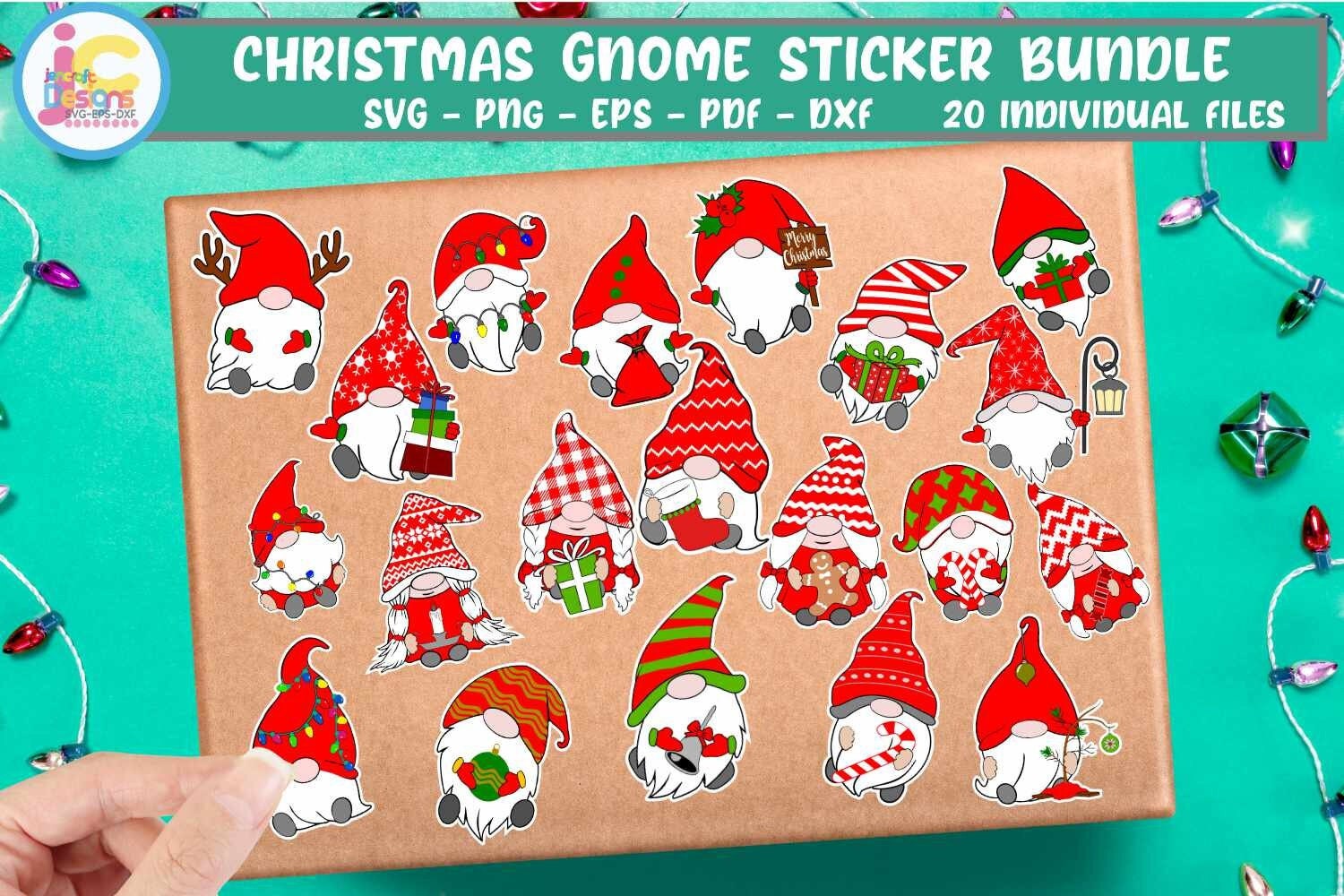Christmas Gnomes svg, Gnome Sticker SVG EPS DXF PNG Bundle
