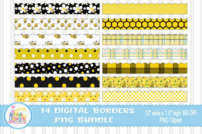 Honey Bee Digital Scrapbook Mega Bundle Png Print File for Sublimation or Printing - JenCraft Designs