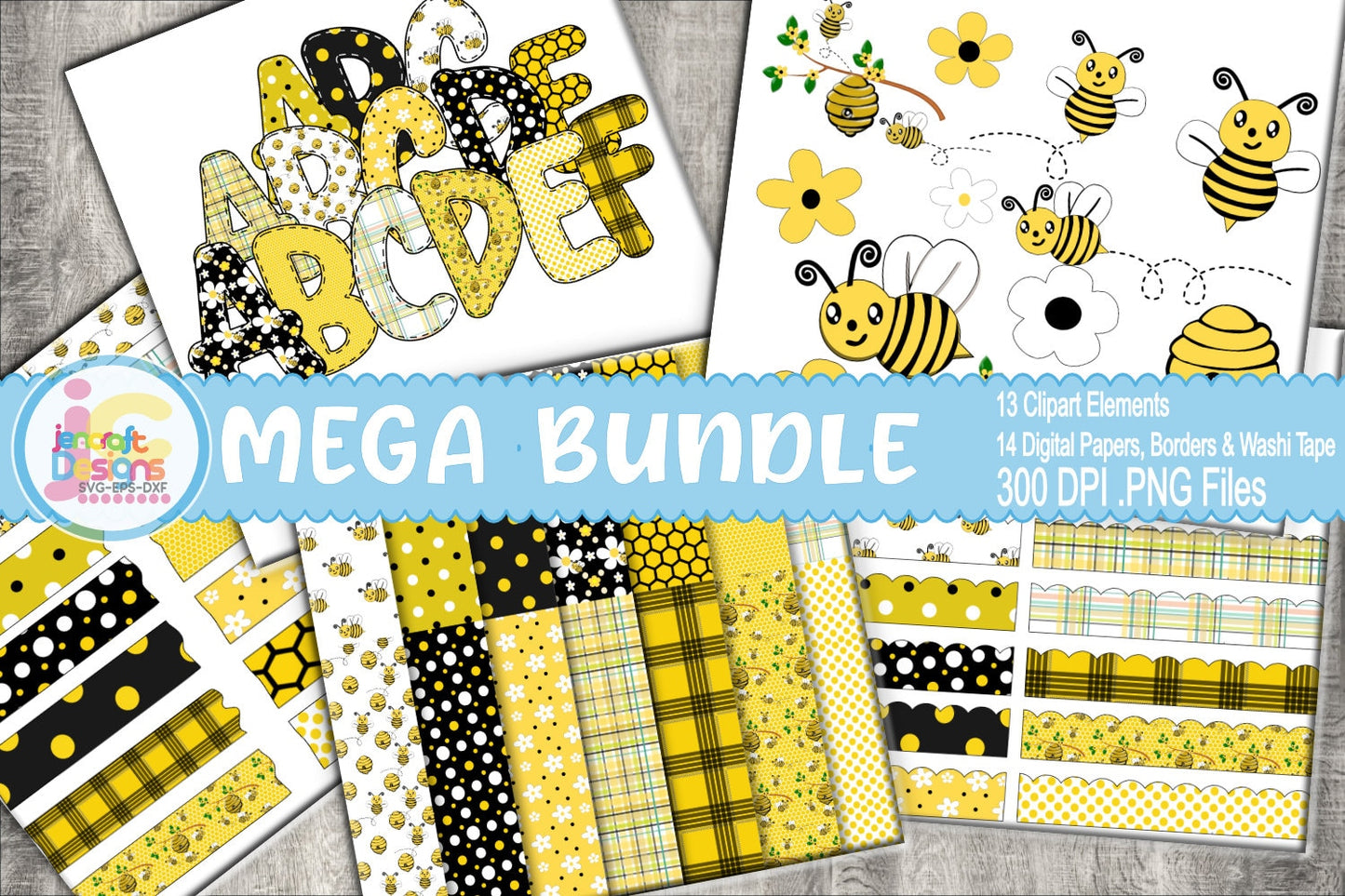 Honey Bee Png, Scrapbook Mega Bundle Png Sublimation Print File