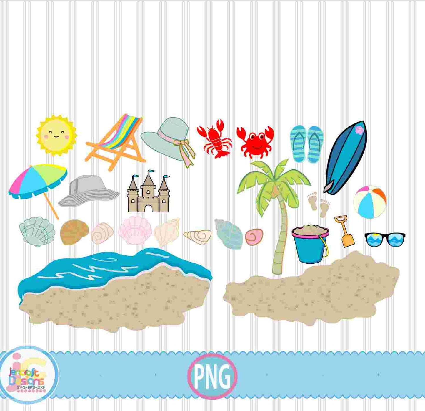 Beach Faux Applique Doodle Letters Alphabet Png Print File for Sublimation or Printing - JenCraft Designs