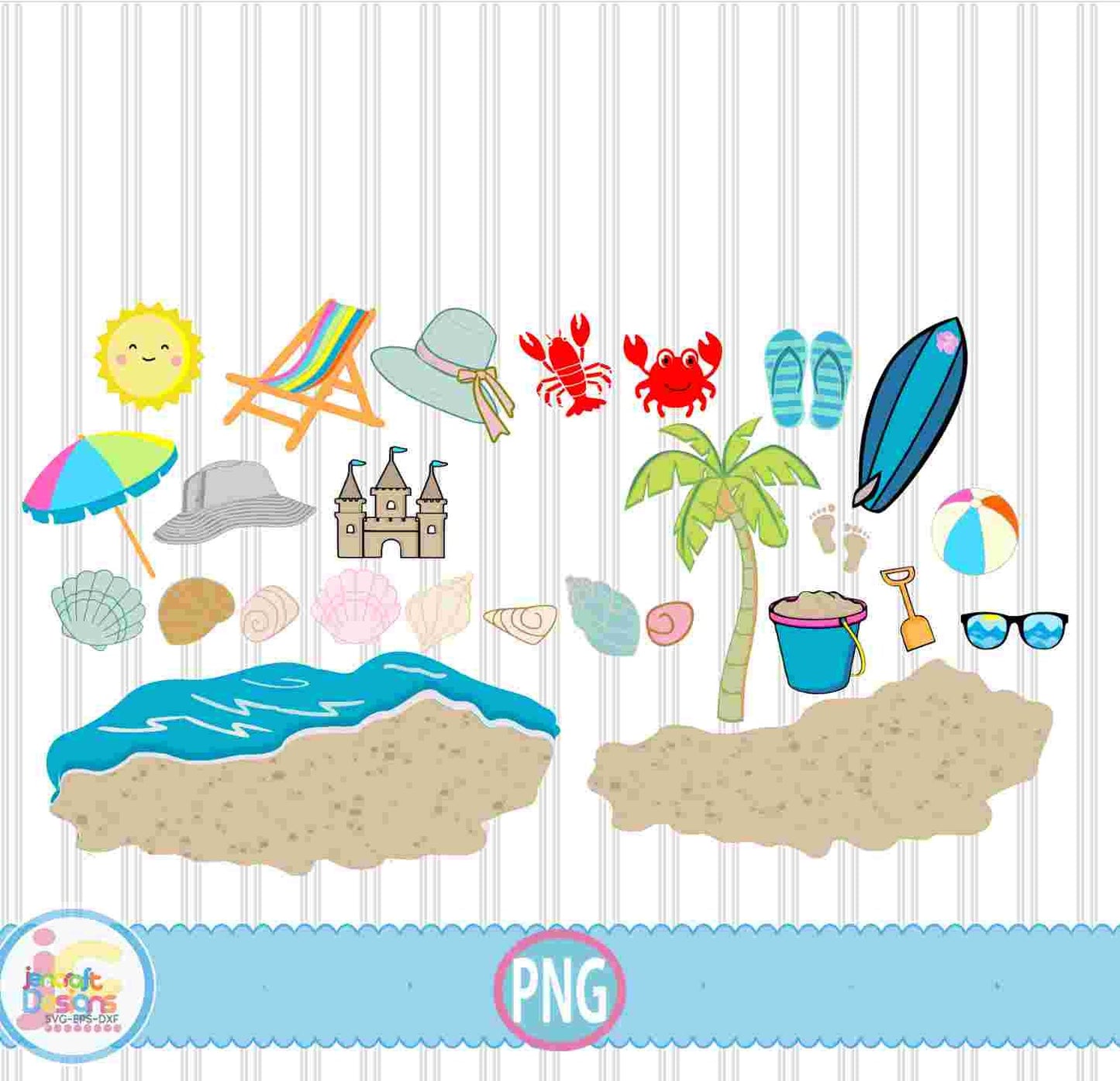 Beach Sublimation Doodle Letters Alphabet Png Print File for Sublimation or Printing - JenCraft Designs
