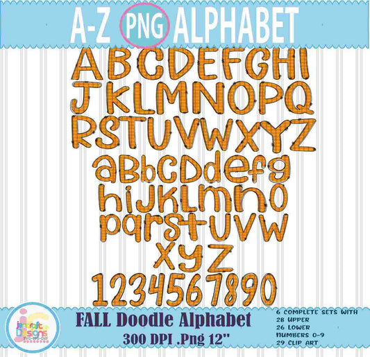 fall-doodle-letters-png-autumn-alphabet-bundle-add-on-elements-kids-letters-clipart-png-hand-drawn-sublimation-digital-design