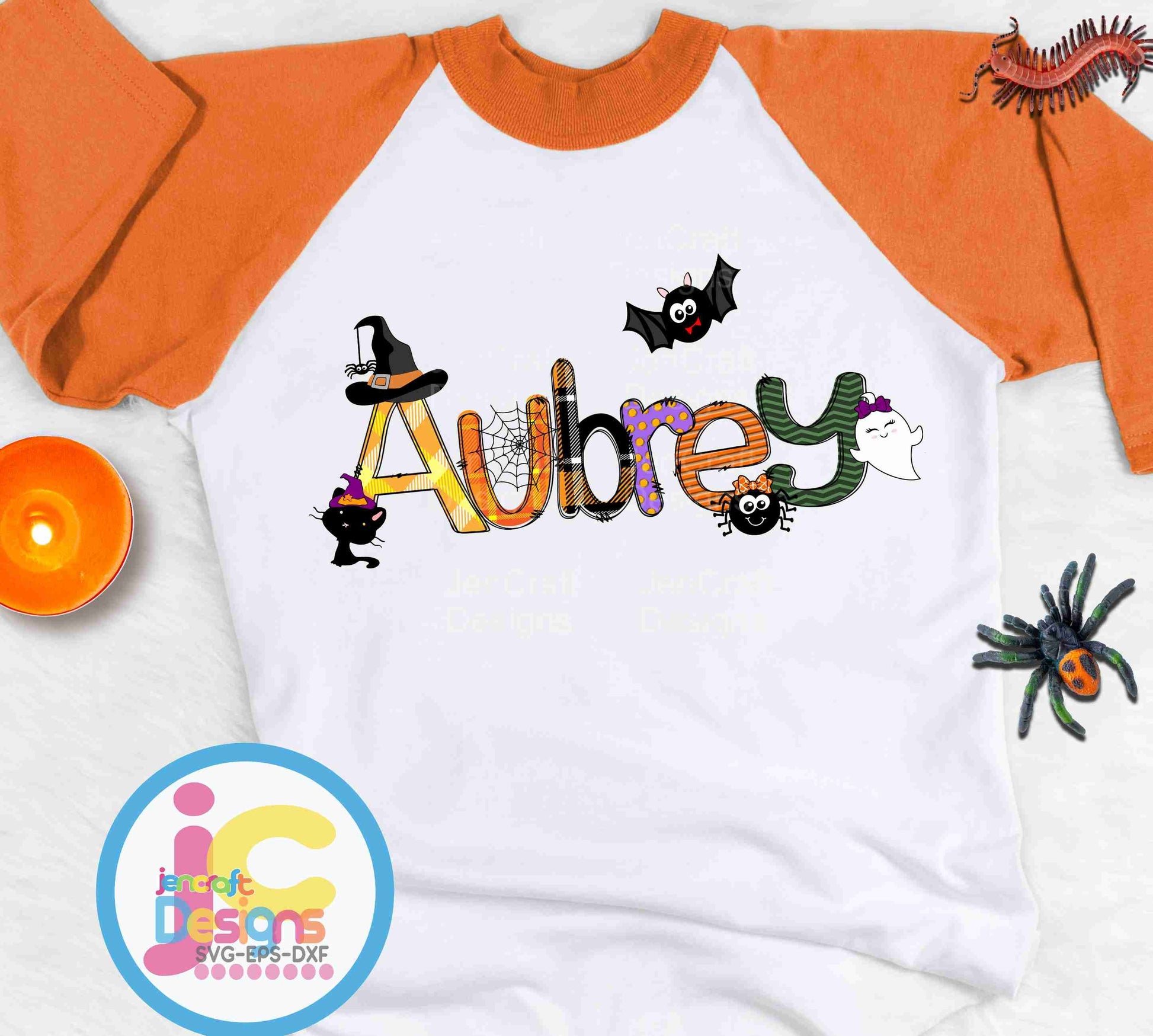 Cute Halloween Doodle Letters Alphabet Png Print File for Sublimation or Printing - JenCraft Designs
