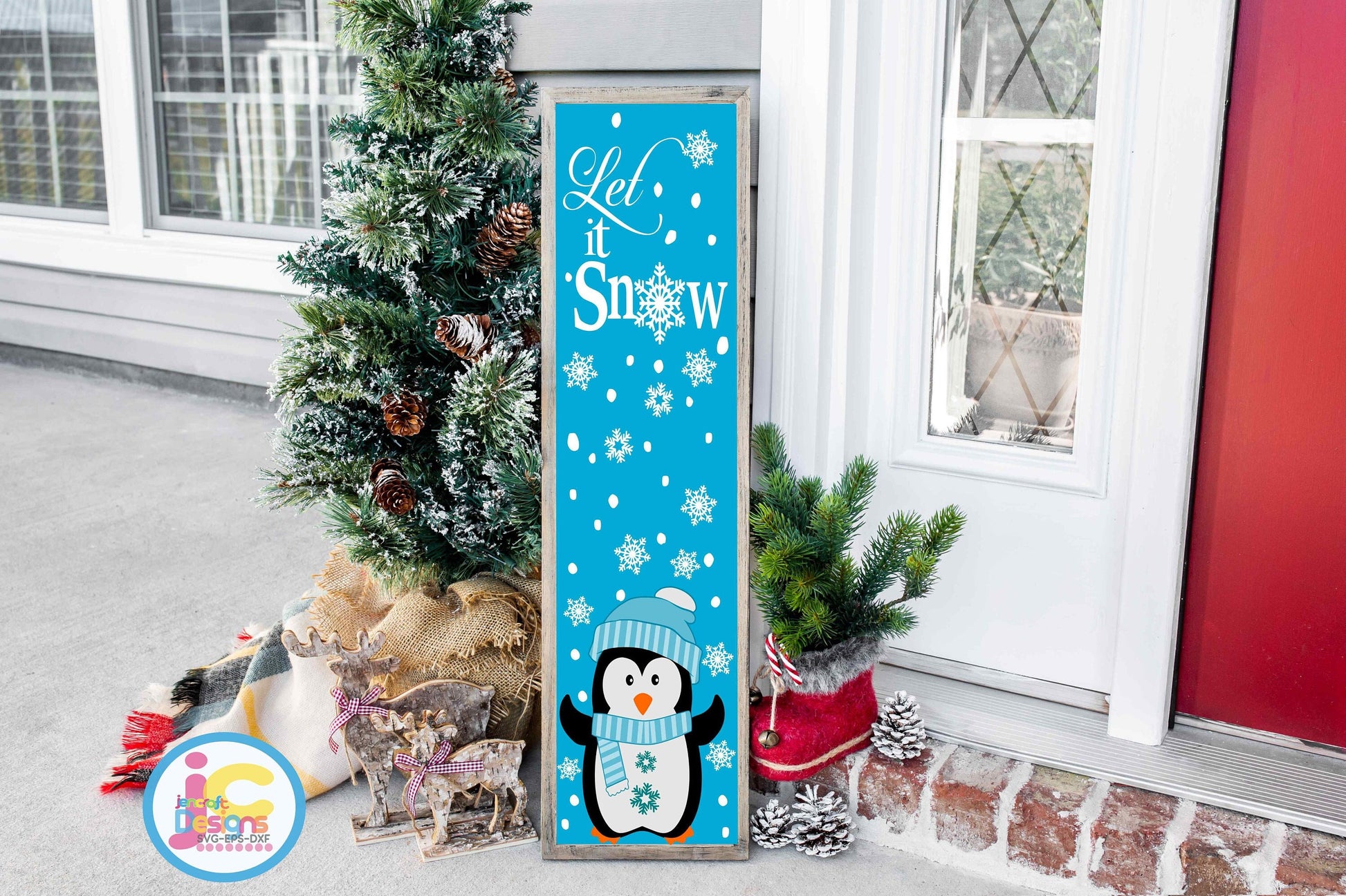 Penguin svg, Let it Snow Verticle Sign SVG DXF PNG EPS 