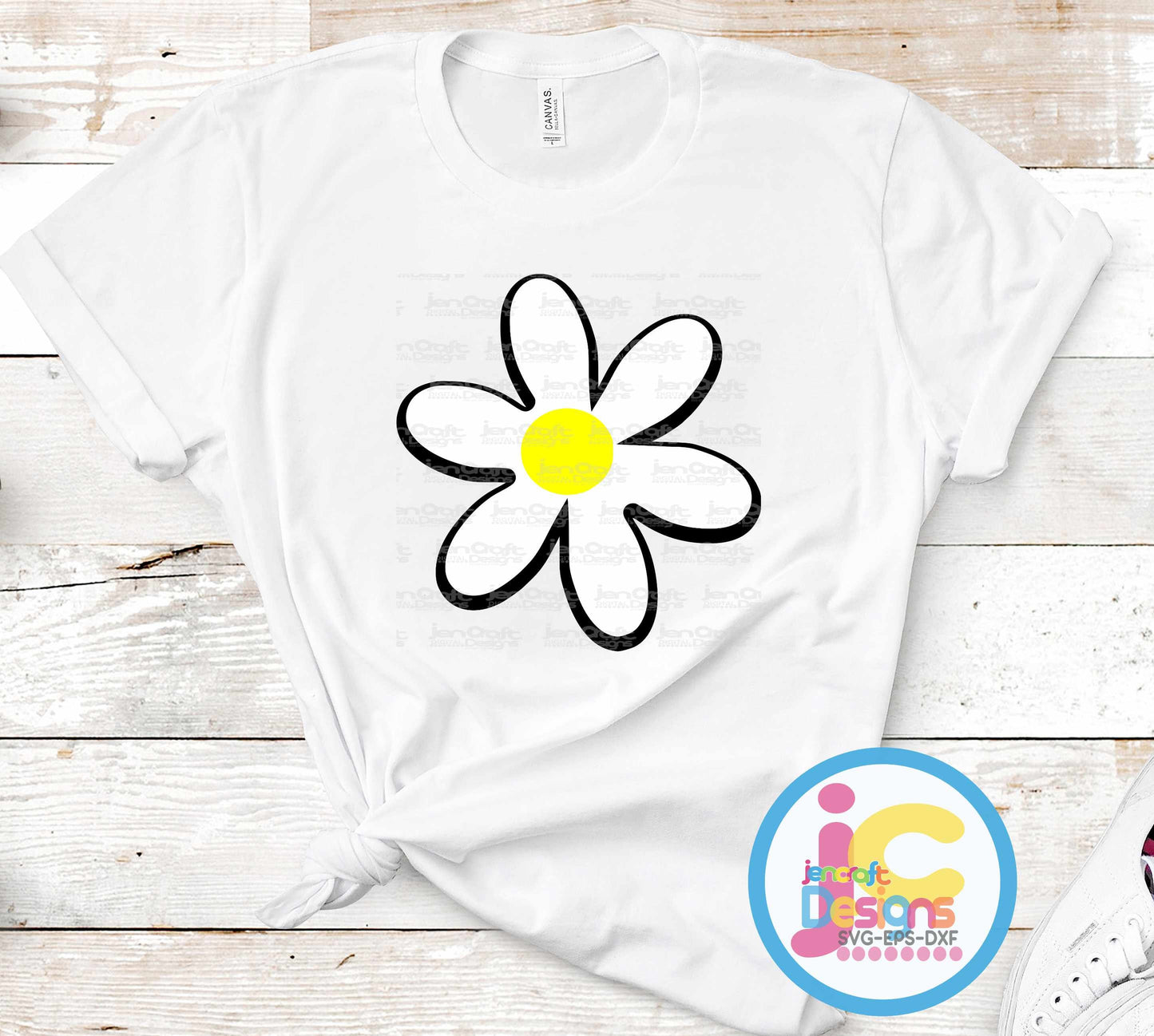 Daisy SVG, Wildflower Bundle, 30 Daisies cut files for retro shirt designs in Svg, Eps, Dxf, Png Cricut Silhouette floral clipart - JenCraft Designs