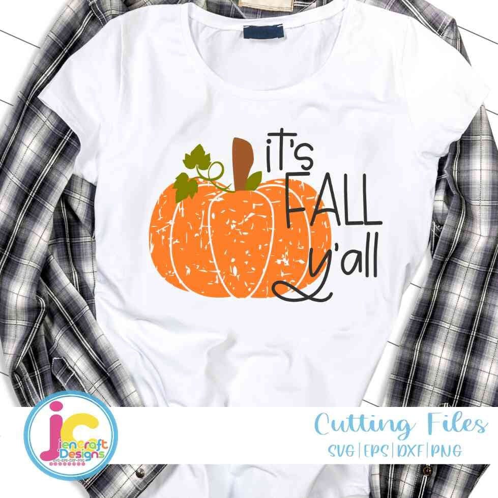 Pumpkin Svg | It's Fall Y'all SVG EPS DXF PNG JenCraft Designs