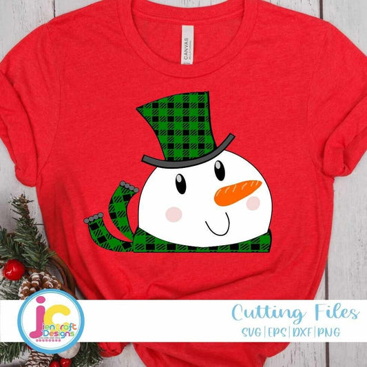 Christmas SVG | Peeping Snowman Face SVG EPS DXF PNG